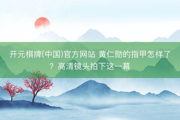 开元棋牌(中国)官方网站 黄仁勋的指甲怎样了？高清镜头拍下这一幕