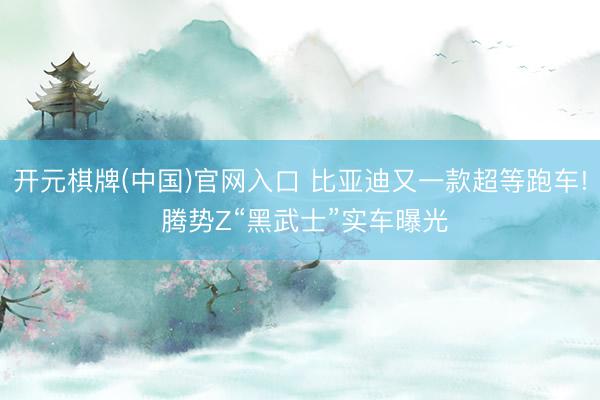 开元棋牌(中国)官网入口 比亚迪又一款超等跑车! 腾势Z“黑武士”实车曝光