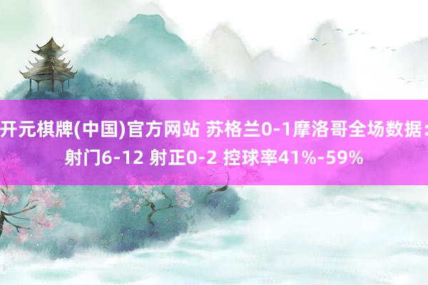 开元棋牌(中国)官方网站 苏格兰0-1摩洛哥全场数据：射门6-12 射正0-2 控球率41%-59%